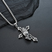Necklace For Men National Retro Style Hand Of Prayer