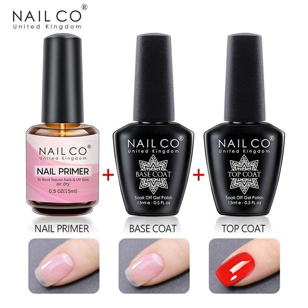 NAILCO 15ml Top Coat Base Coat Gel