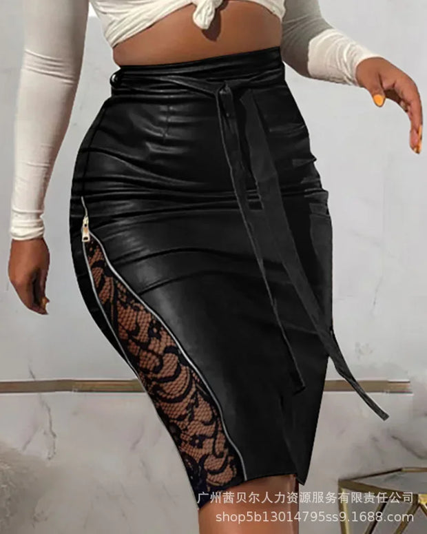 Skirts for Women New Sexy Split Lace Splice