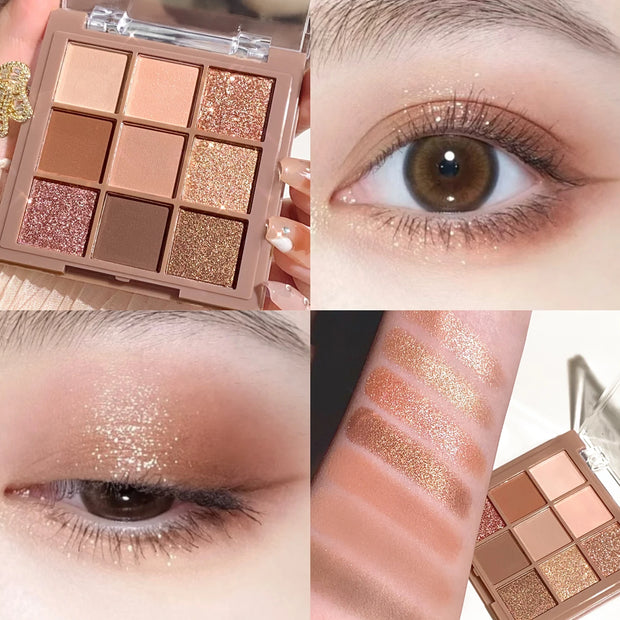 Luxurious 9-18 color eyeshadow palette - Velvet matte and shimmer