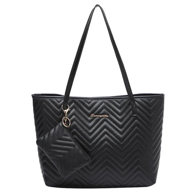 Large Capacity Tote Bag Wavy Grain Daily