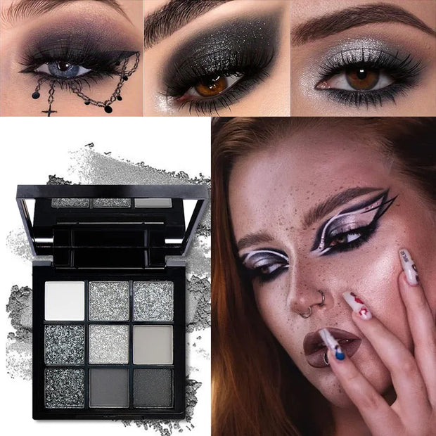 9-Grid Red Eyeshadow Palette Purple