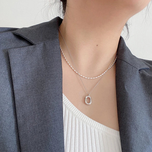 925 Sterling Silver Necklace With Simple