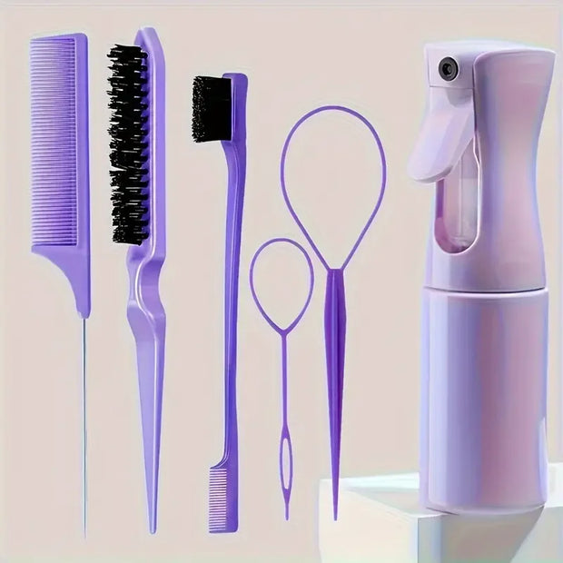 6pcs/Set Hair Brush Set Hairdressing Spray