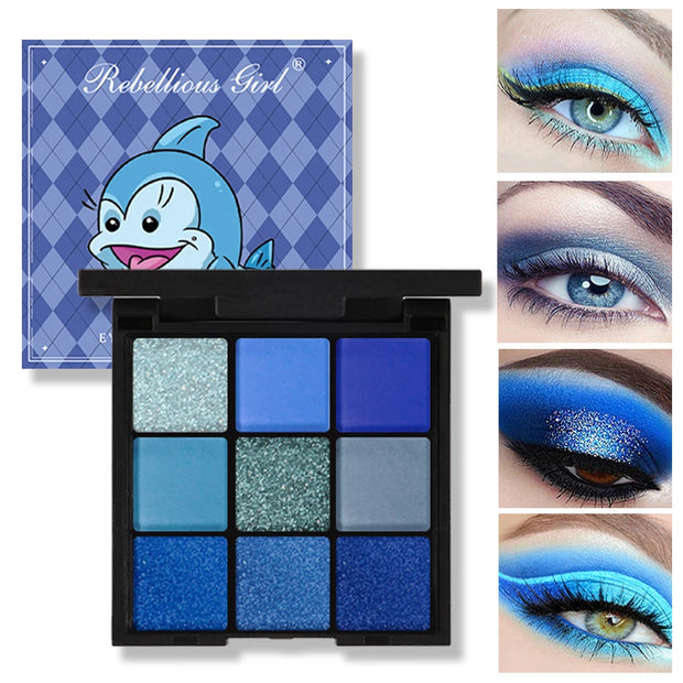 9-Grid Red Eyeshadow Palette Purple