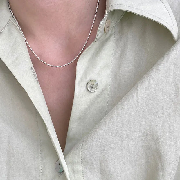 925 Sterling Silver Necklace With Simple