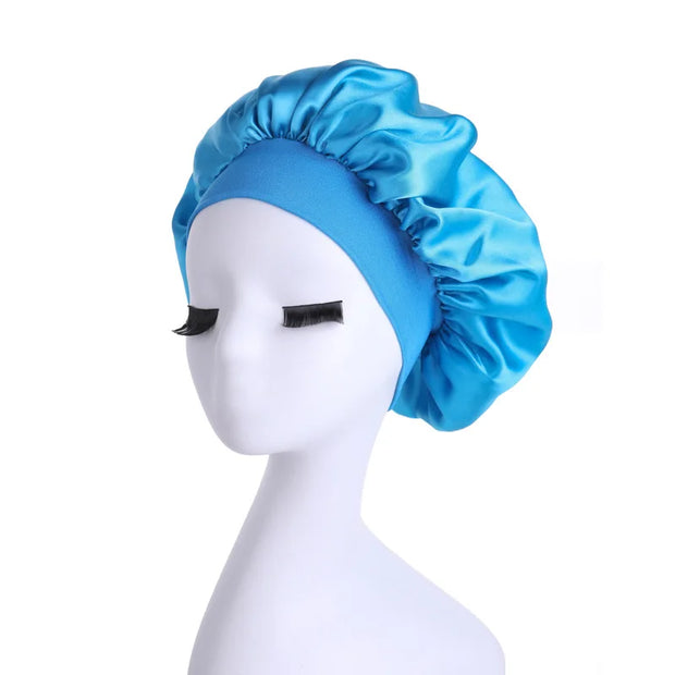 Women Night Sleep Hair Caps Silky Bonnet