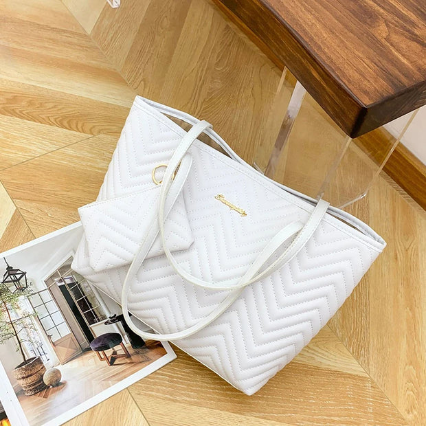 Large Capacity Tote Bag Wavy Grain Daily