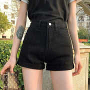 Shorts Women Black Gray Denim Shorts