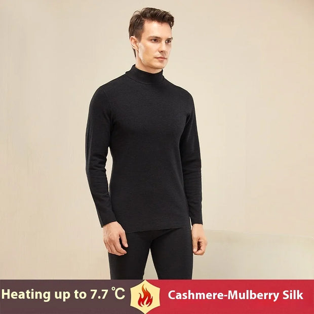 Autumn and Winter Men's Cashmere Silk Thermal