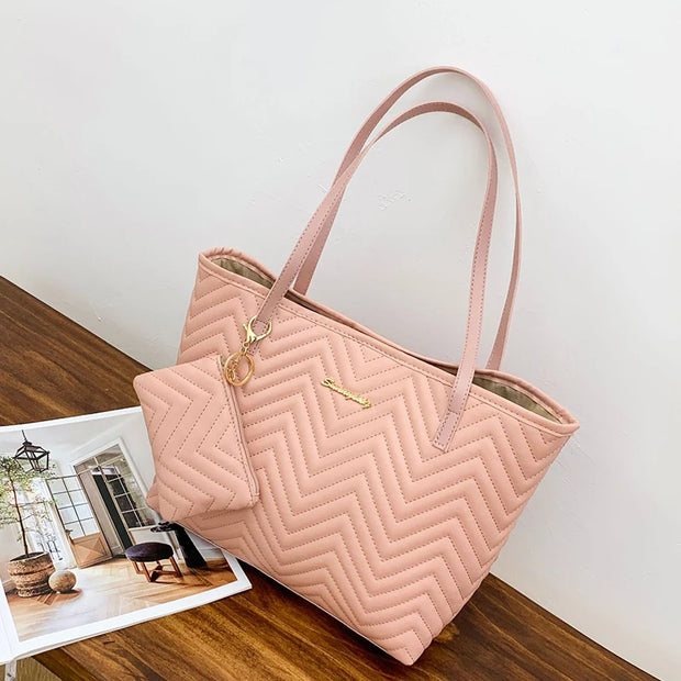Large Capacity Tote Bag Wavy Grain Daily