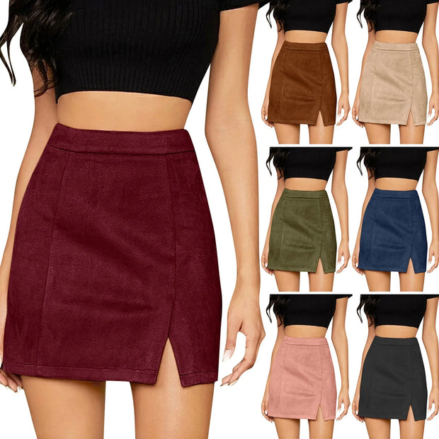 Skirts For Woman Women'S High Waist Faux