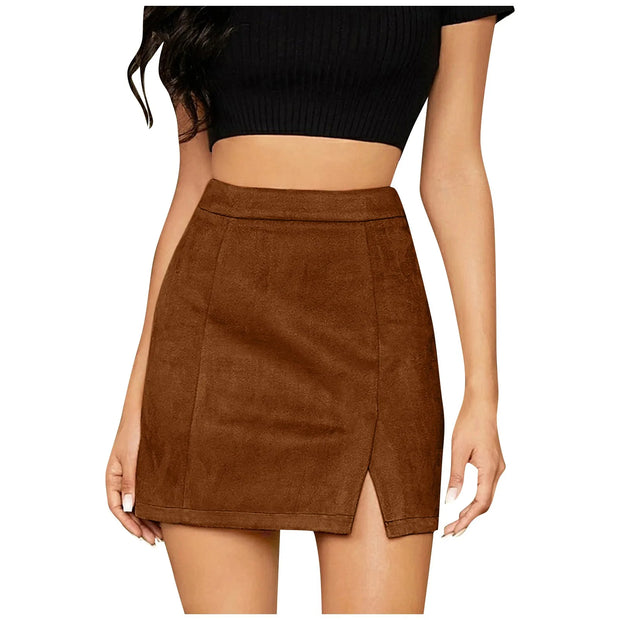 Skirts For Woman Women'S High Waist Faux